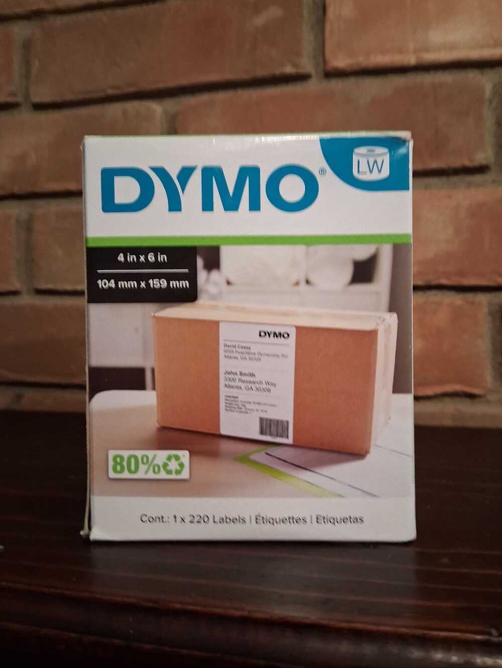 Dymo Labelwriter 4"×6" Labels, 220 Ct
